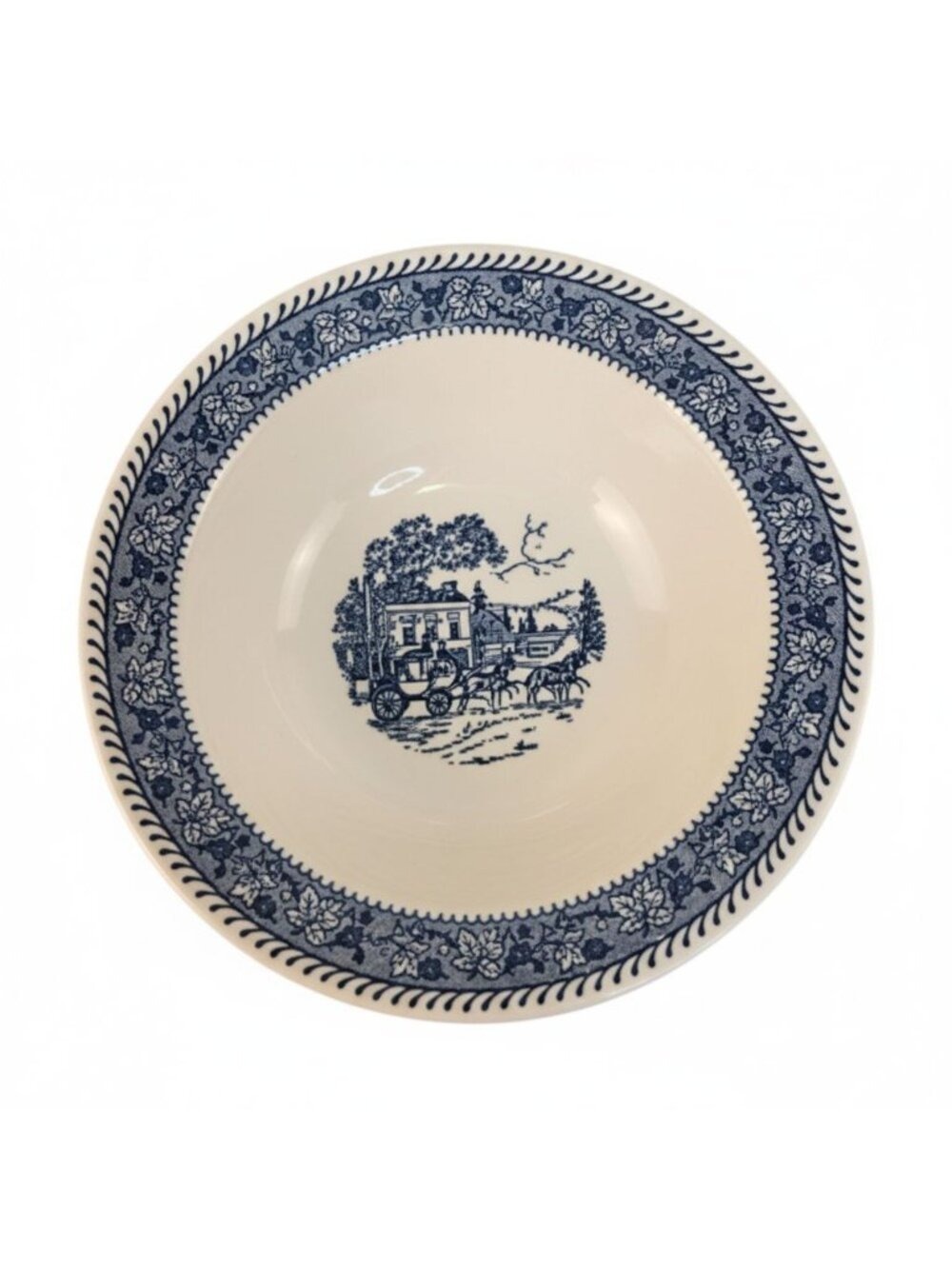 Vintage Homer Laughlin Stratwood Bowl Blue Transferware Shakespeare Country Iron